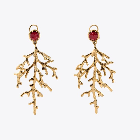 Zara Coral Stone Earrings - Picture 8 of 8